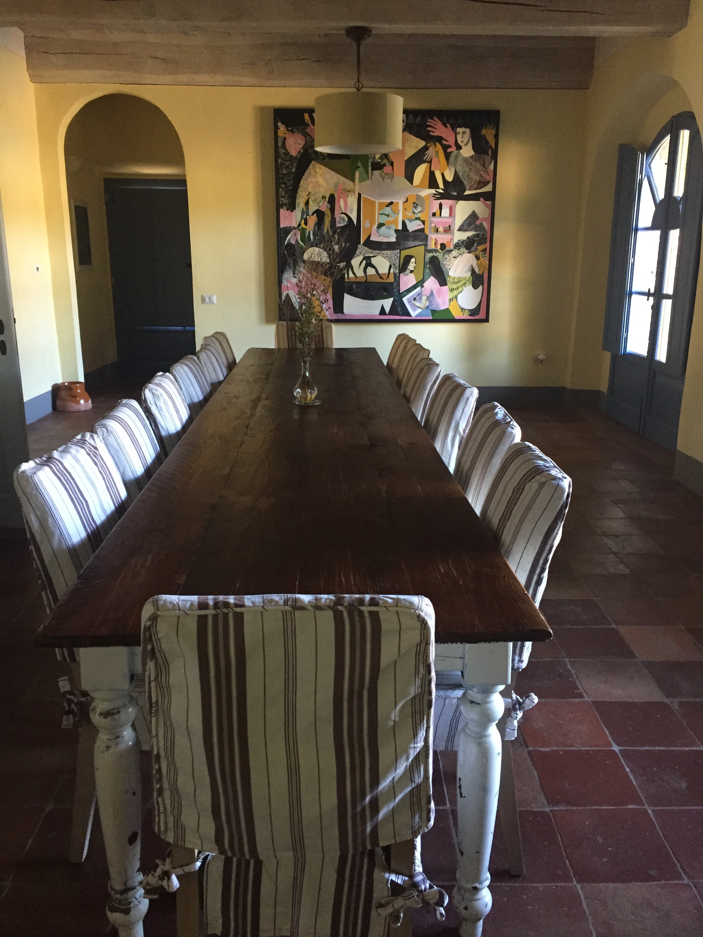 Dining table in the farm house