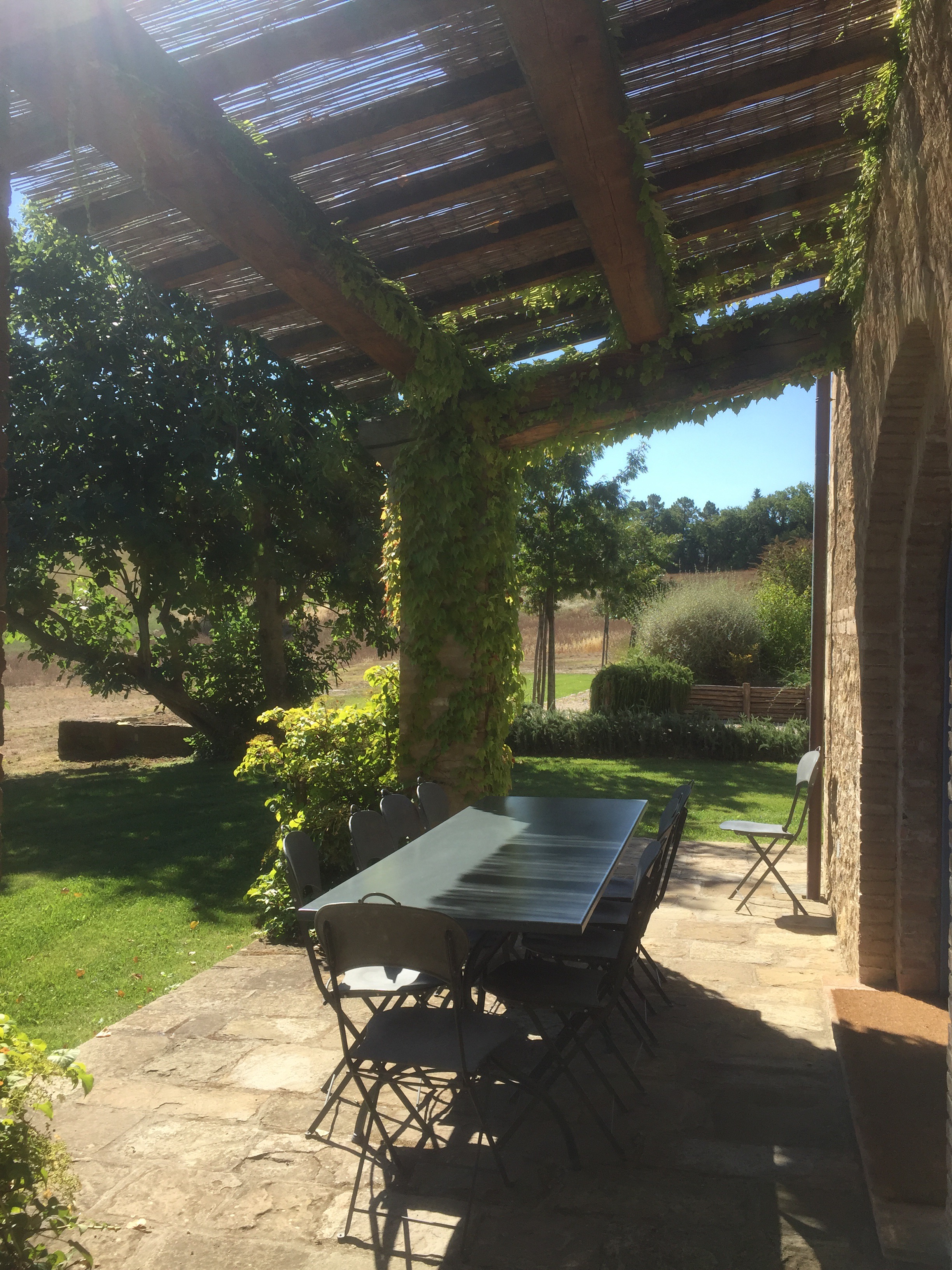 Outdoor terrace at the farm house